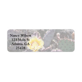 Gult cactus blomma i april returadress etikett