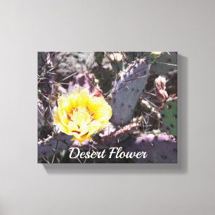 Gult cactus blomma i vår canvastryck