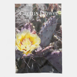 Gult cactus blomma kökshandduk