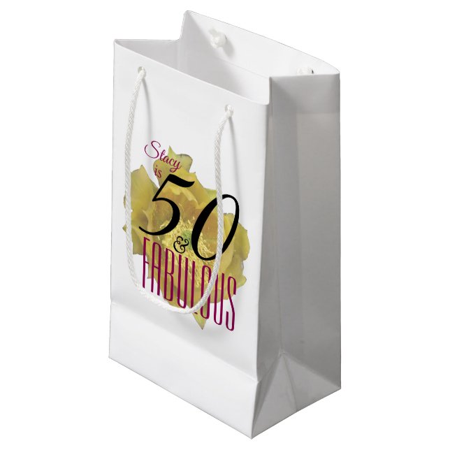 Gult Cactus Flower 50 och Fabulous Birthday (Framsidan Vinklad)
