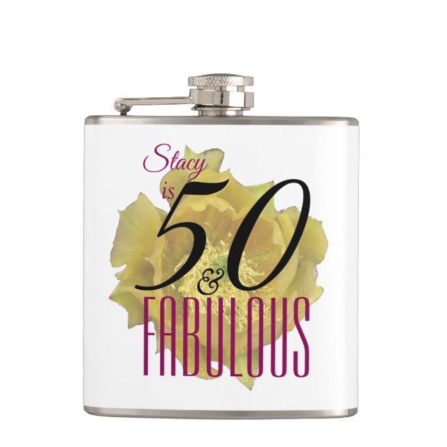 Gult Cactus Flower 50 och Fabulous Birthday Fickplunta (Framsidan)