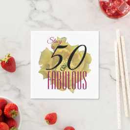 Gult Cactus Flower 50 och Fabulous Birthday Pappersservett