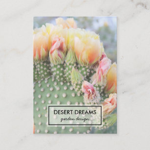 Gult Cactus Flower Desert Garden Photo Travel Visitkort