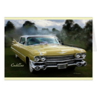 Gult Cadillac Hälsningskort