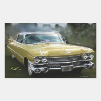 Gult Cadillac Rektangulärt Klistermärke