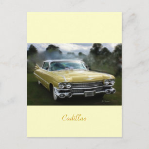 Gult Cadillac Vykort