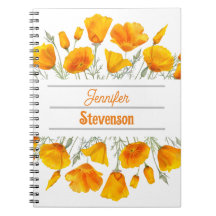 Gult California Poppies Personlig Notebook
