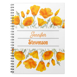 Gult California Poppies Personlig Notebook Anteckningsbok