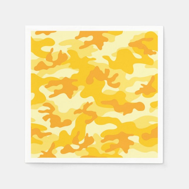 Gult Camo Äventyr Roligt Färgglöst spel på Pappersservett (Framsidan)