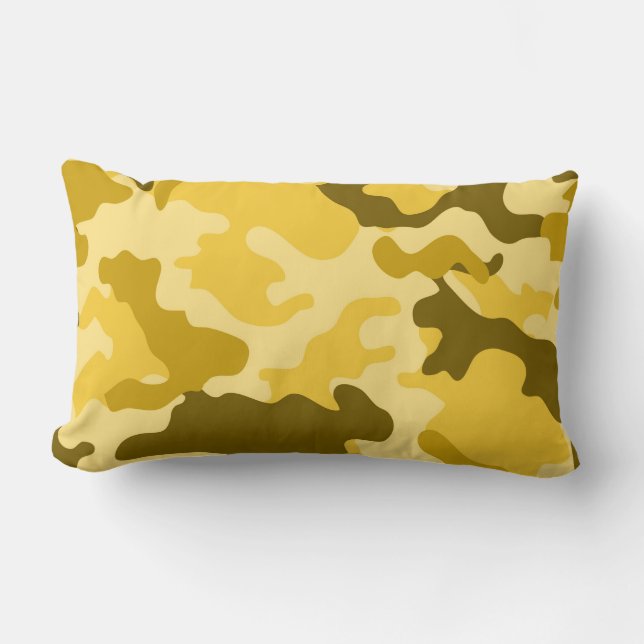 Gult Camo Lumbar Pillow Lumbarkudde (Framsida)