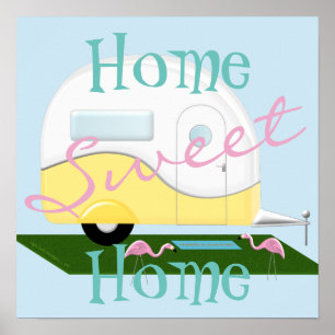 Gult Camper Sweet Home Poster