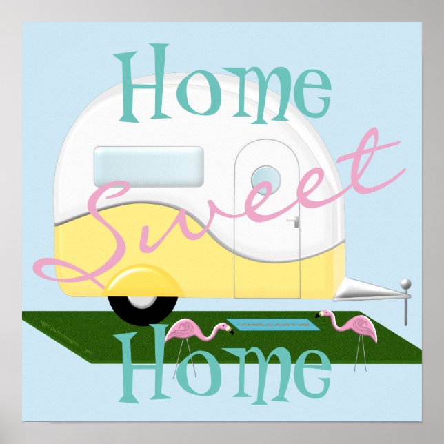 Gult Camper Sweet Home Poster (Framsidan)
