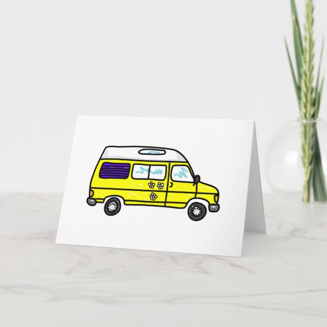Gult Campervan Kort (Framsida)