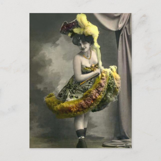 Gult Cancan Vykort (Framsida)