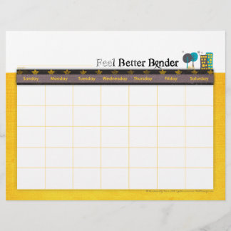Gult Cance känner bättre Binder Calendar Flyer
