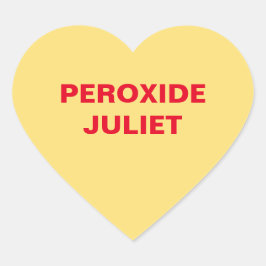 Gult Candy Heart Hjärtformat Klistermärke