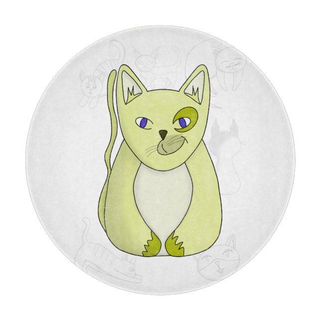 Gult Cat med Naughty Smile Duvet Cover (Framsidan)