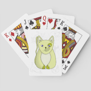 Gult Cat med Naughty Smile Duvet Cover Casinokort