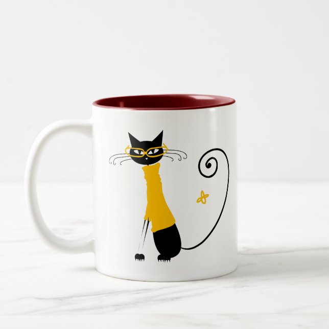 Gult Cat - Mugg (Vänster)