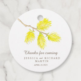 Gult catkins vår tack bröllop gåvor etiketter