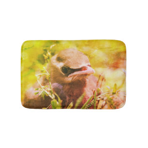 Gult Cedar Waxwing Fledgling Bird Abstrakt Badrumsmatta