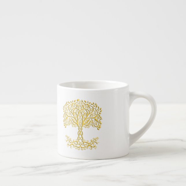 Gult Celtic Livets träd Espressomugg (Höger)