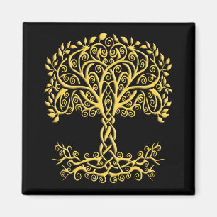 Gult Celtic Livets träd Magnet