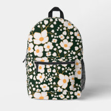 Gult Centrerade vitblommor och Gröntens bakgrund