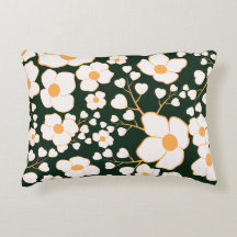 Gult Centrerade vitblommor och Gröntens bakgrund