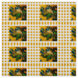 Gult Check Quail Fabric Tyg