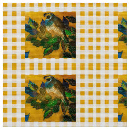 Gult Check Quail Fabric Tyg