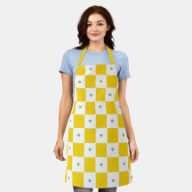 Gult Checkered All-over Print Apron