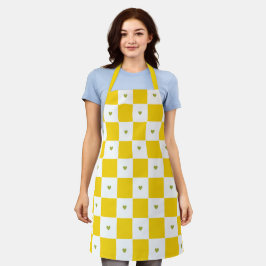 Gult Checkered All-over Print Apron