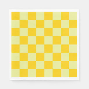 Gult Checkered Gingham Mönster Pappersservett