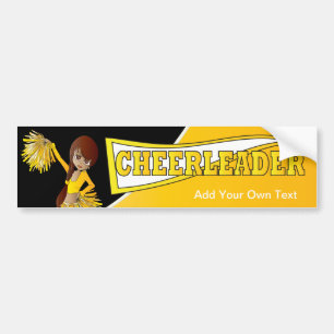 Gult Cheermanager Diva Girl Bildekal