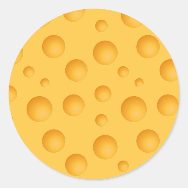 Gult Cheese Mönster Runt Klistermärke (Framsida)