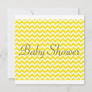 Gult Chevron Baby Shower-inbjudan - Unisex Inbjudningar