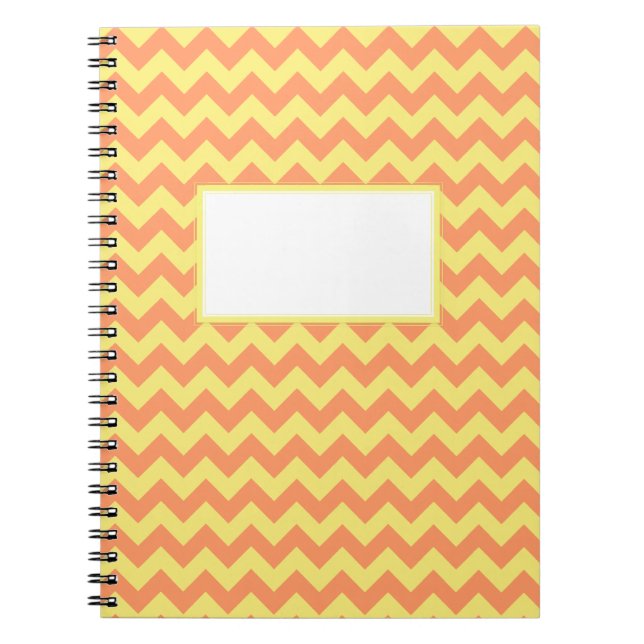 Gult Chevron-design Anteckningsbok Med Spiral (Framsidan)