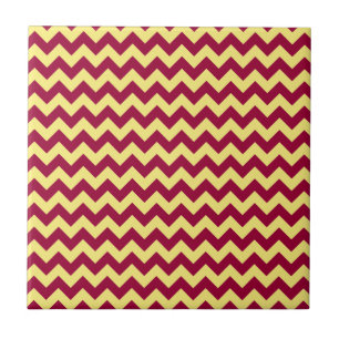 Gult Chevron-design Kakelplatta
