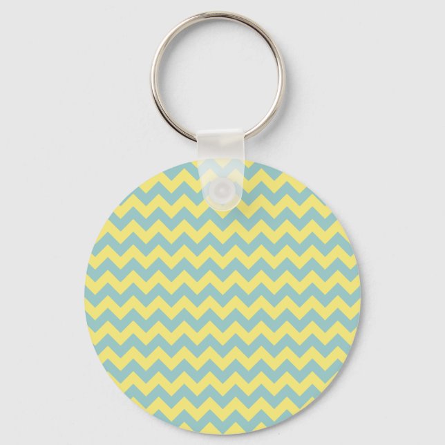 Gult Chevron-design Nyckelring (Framsida)