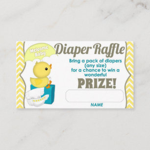 Gult Chevron Ducky Diaper Raffle Biljett 100pk Tilläggskort