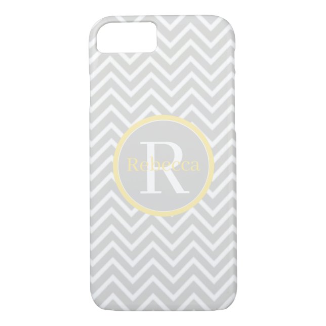 Gult Chevron Monogram knappt där Case-Mate iPhone Skal (Baksida)