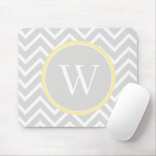 Gult Chevron Monogram Mouse Pad Musmatta