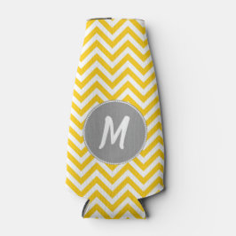 Gult Chevron Monogrammed Flaska Cooler