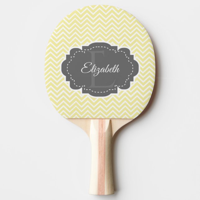 Gult Chevron Personlig Ping Pong Paddle Pingisracket (Framsidan)