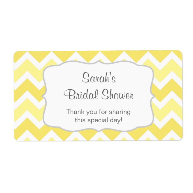 Gult Chevron-Vattenflaska eller tjänst - du anpass Fraktsedel (Framsidan)