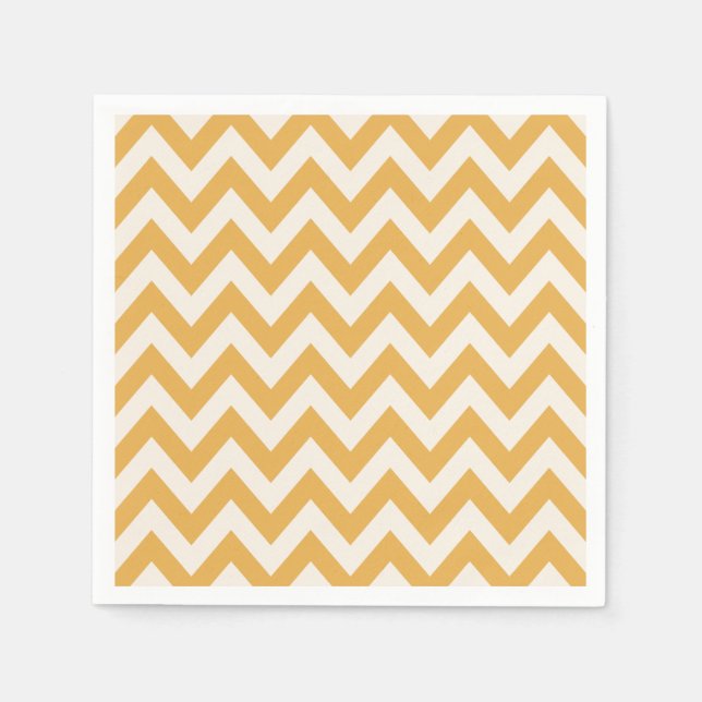 Gult Chevron Zigzag Mönster Pappersservett (Framsidan)