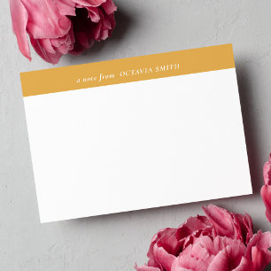 GULT CHIC PERSONLIG FAMILY NAMN MONOGRAM ANTECKNINGSKORT