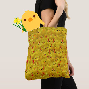 Gult Chick Bold Mönster Women's Tote Bag Tygkasse
