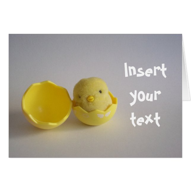 Gult Chick Card Hälsningskort (Framsidan Horizontal)